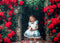 Kate Roses Rouge Jardin Portail Toile de fond conçue par Emetselch - Kate Backdrop FR