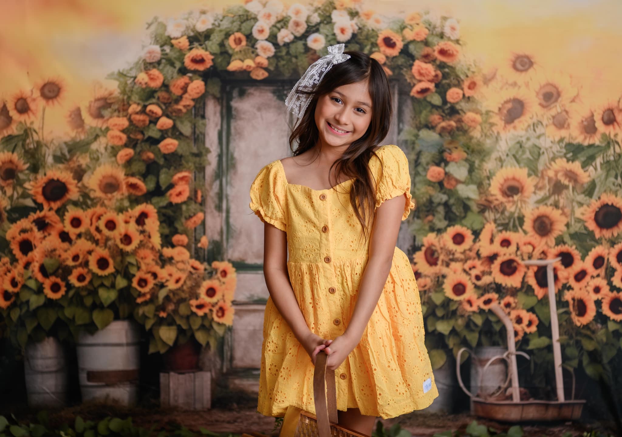 Kate Tournesol Automne Été Porte Jaune Toile de fond pour la photographie - Kate Backdrop FR