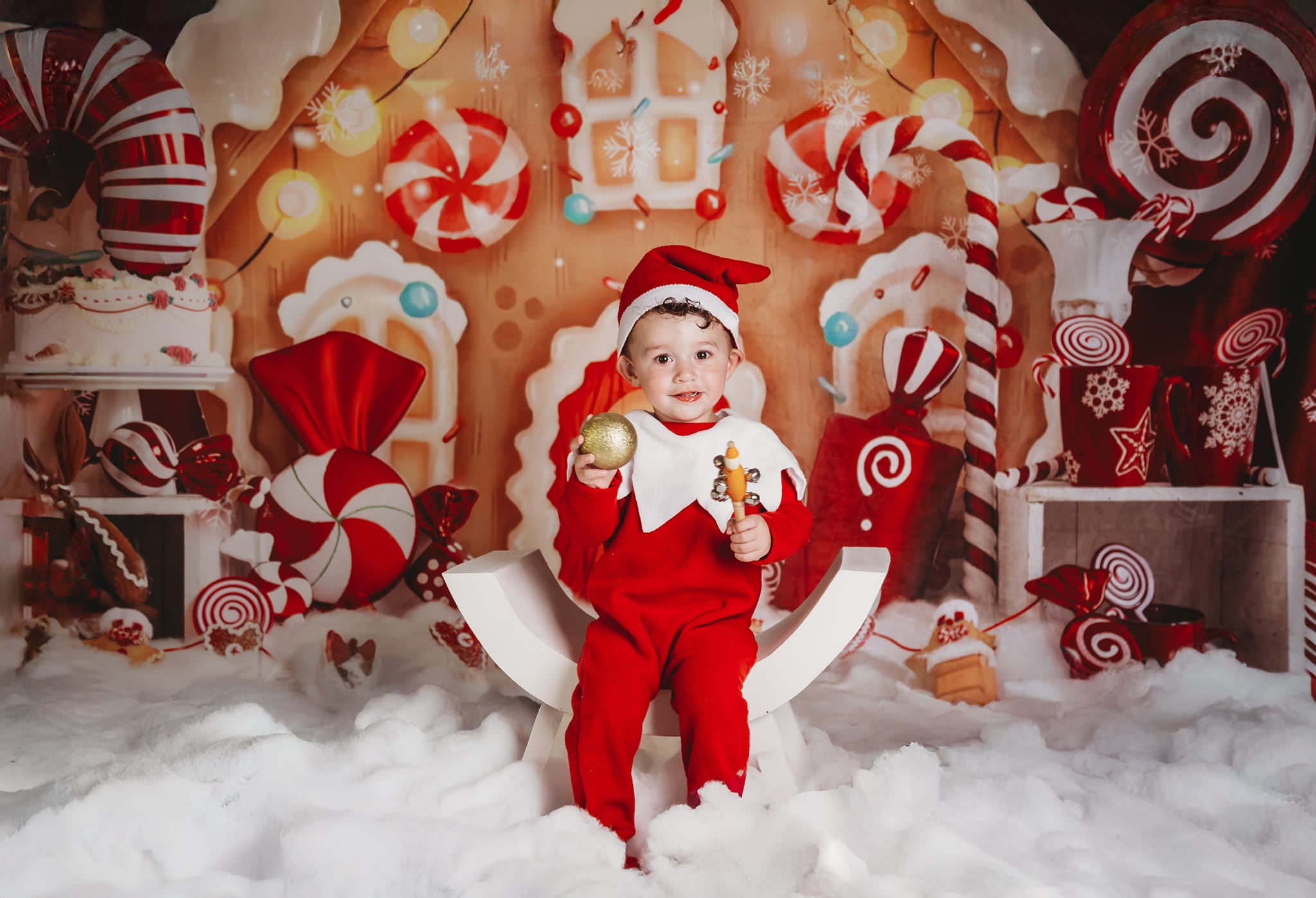 Kate Bonbons Maison de pain d'épice Noël Toile de fond pour la photographie - Kate Backdrop FR