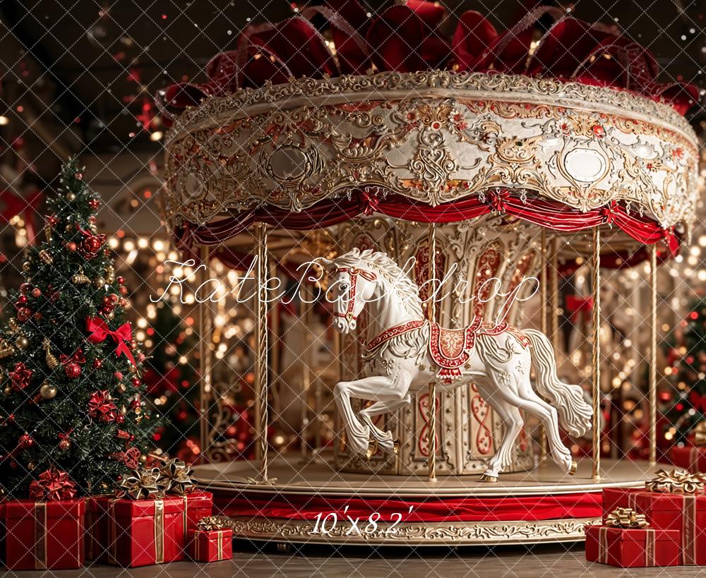 Kate Noël Carrousel Cadeaux Sapins Toile de fond conçue par Emetselch