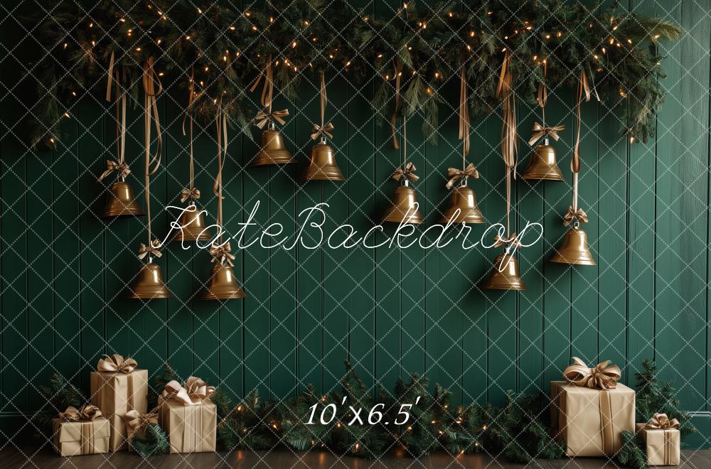 Kate Noël Cloches Cadeaux Vert Toile de fond conçue par Patty Roberts - Kate Backdrop FR