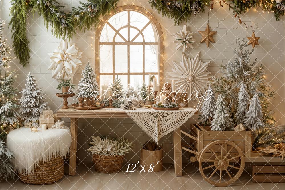 Kate Noël Fenêtre Sapins Table Toile de fond conçue par Emetselch