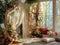 Kate Arche Fleurs Livres Soleil Beige Toile de fond conçue par Mini MakeBelieve - Kate Backdrop FR