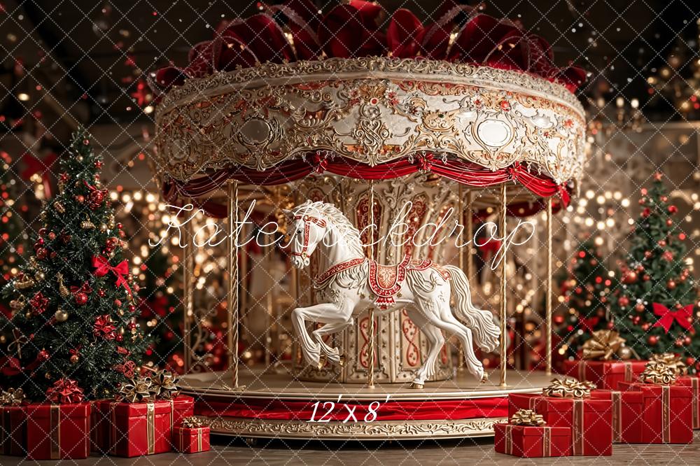 Kate Noël Carrousel Cadeaux Sapins Toile de fond conçue par Emetselch