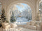 Kate Hiver Salon Noël Fenêtre Neige Toile de fond conçue par Emetselch - Kate Backdrop FR