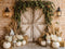 Kate Automne Citrouilles Porte Briques Toile de fond en Laine conçue par Emetselch