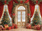 Kate Noël Sapins Cadeaux Rideaux Rouges Toile de fond en Laine conçue par Emetselch - Kate Backdrop FR