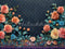 Kate Floral Roses Bleu Portrait Toile de fond conçue par Mini MakeBelieve