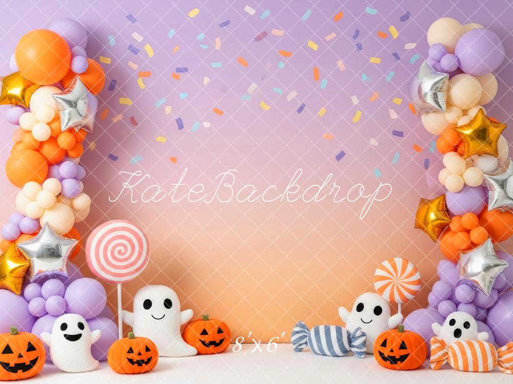Kate Halloween Ballons Citrouilles Fantômes Toile de fond conçue par Patty Roberts
