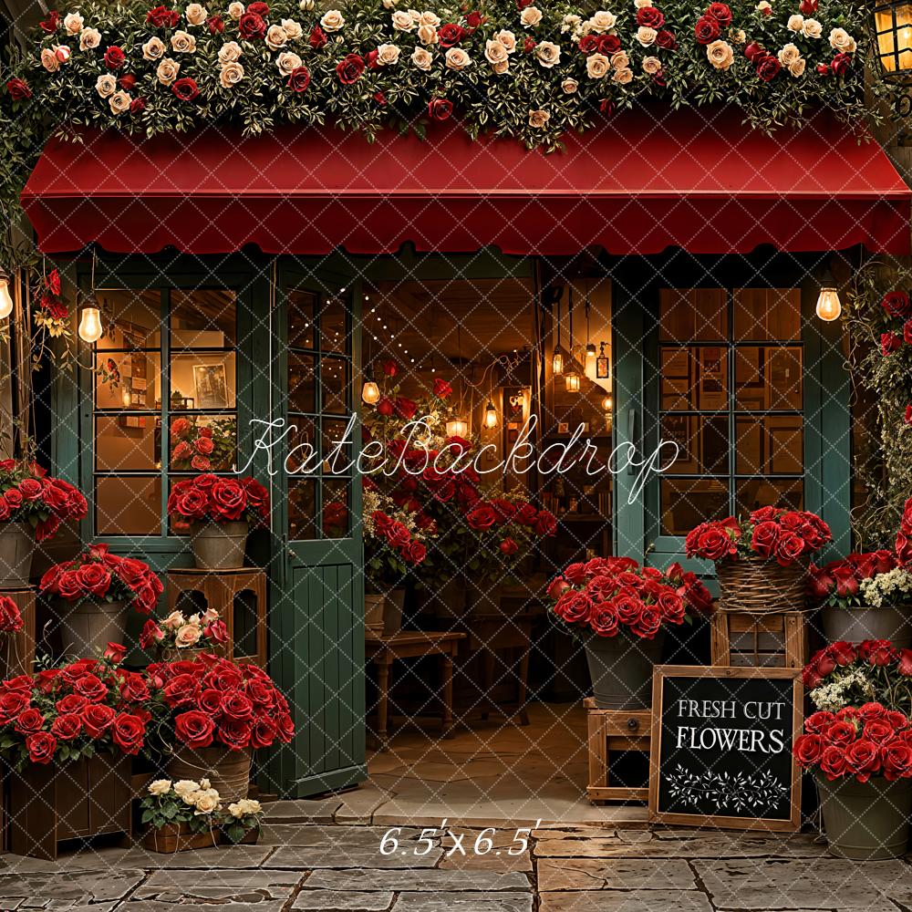 Kate Boutique Fleurs Roses Rouges Toile de fond conçue par Emetselch