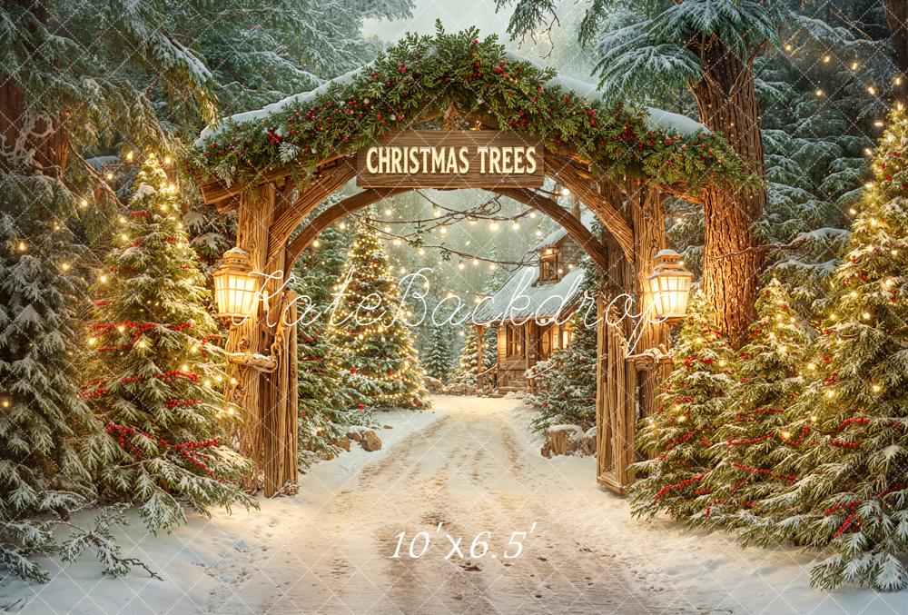 Kate Noël Arche Sapins Lumières Toile de fond en Laine conçue par Emetselch
