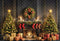 Kate Noël Cheminée Sapins Cadeaux Toile de fond en Laine conçue par Emetselch - Kate Backdrop FR