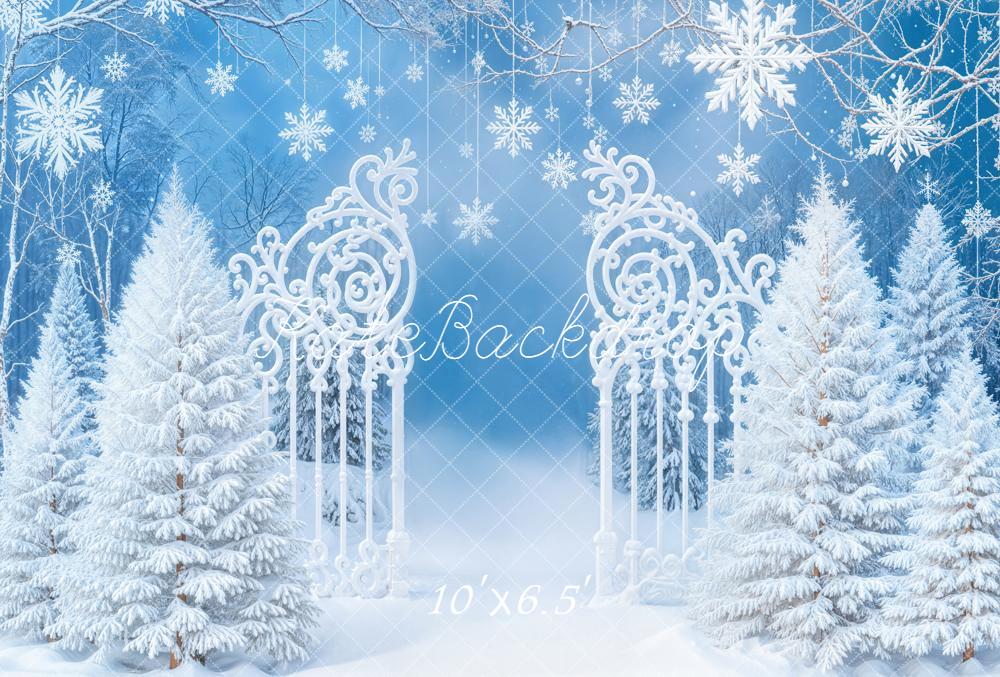 Kate Hiver Portail Flocons Neige Toile de fond en Laine conçue par Emetselch