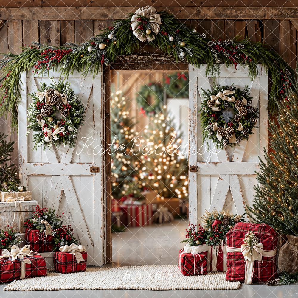 Kate Noël Sapin Cadeaux Porte Lumière Toile de fond conçue par Emetselch - Kate Backdrop FR