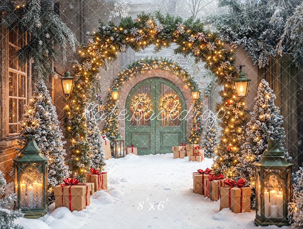 Kate Noël Arche Lumière Sapins Neige Toile de fond conçue par Emetselch