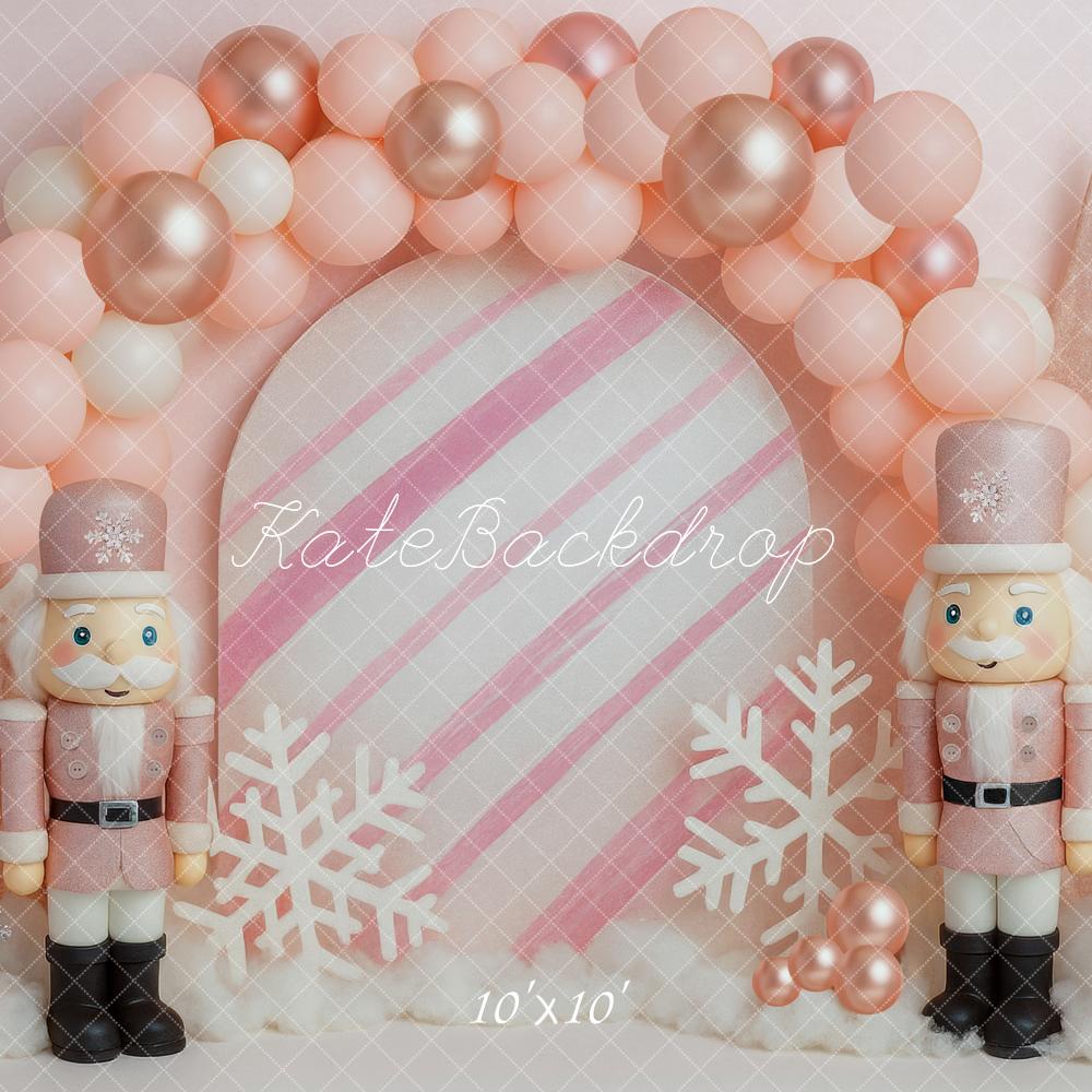 Kate Noël Casse-noisette Arche Ballons Neige Toile de fond conçue par Mini MakeBelieve - Kate Backdrop FR
