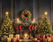 Kate Noël Cheminée Sapins Cadeaux Toile de fond en Laine conçue par Emetselch - Kate Backdrop FR