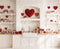 Kate Saint Valentin Cuisine Cœurs Fleurs Toile de fond en Laine conçue par Emetselch