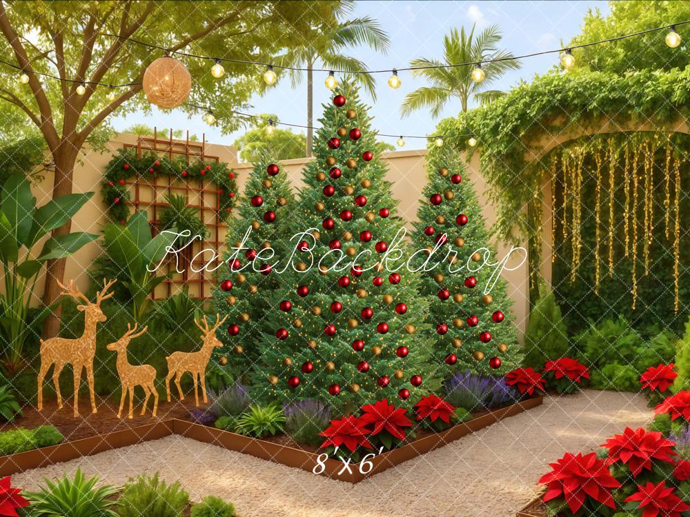 Kate Noël Jardin Sapins Rennes Toile de fond conçue par Mini MakeBelieve - Kate Backdrop FR