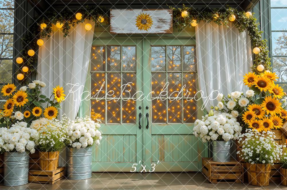 Kate Automne Fleurs Porte Lumières Toile de fond conçue par Mini MakeBelieve