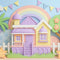 Kate Maison Arc-en-Ciel Étoiles Pastel Toile de fond conçue par Mini MakeBelieve