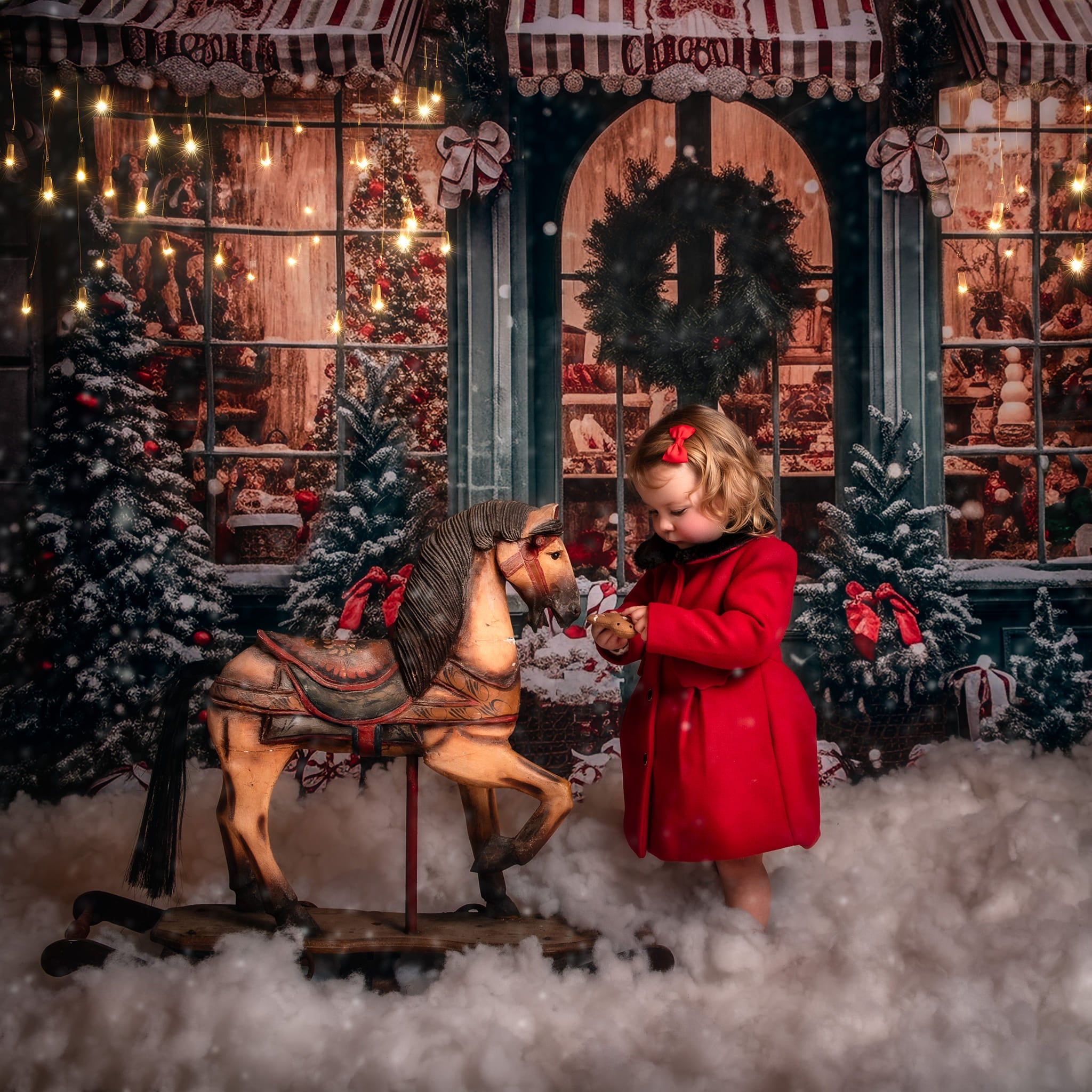 Offres Éclair Kate Sapin de Noël Boutique Neige Toile de fond en Laine pour la photographie - Kate Backdrop FR