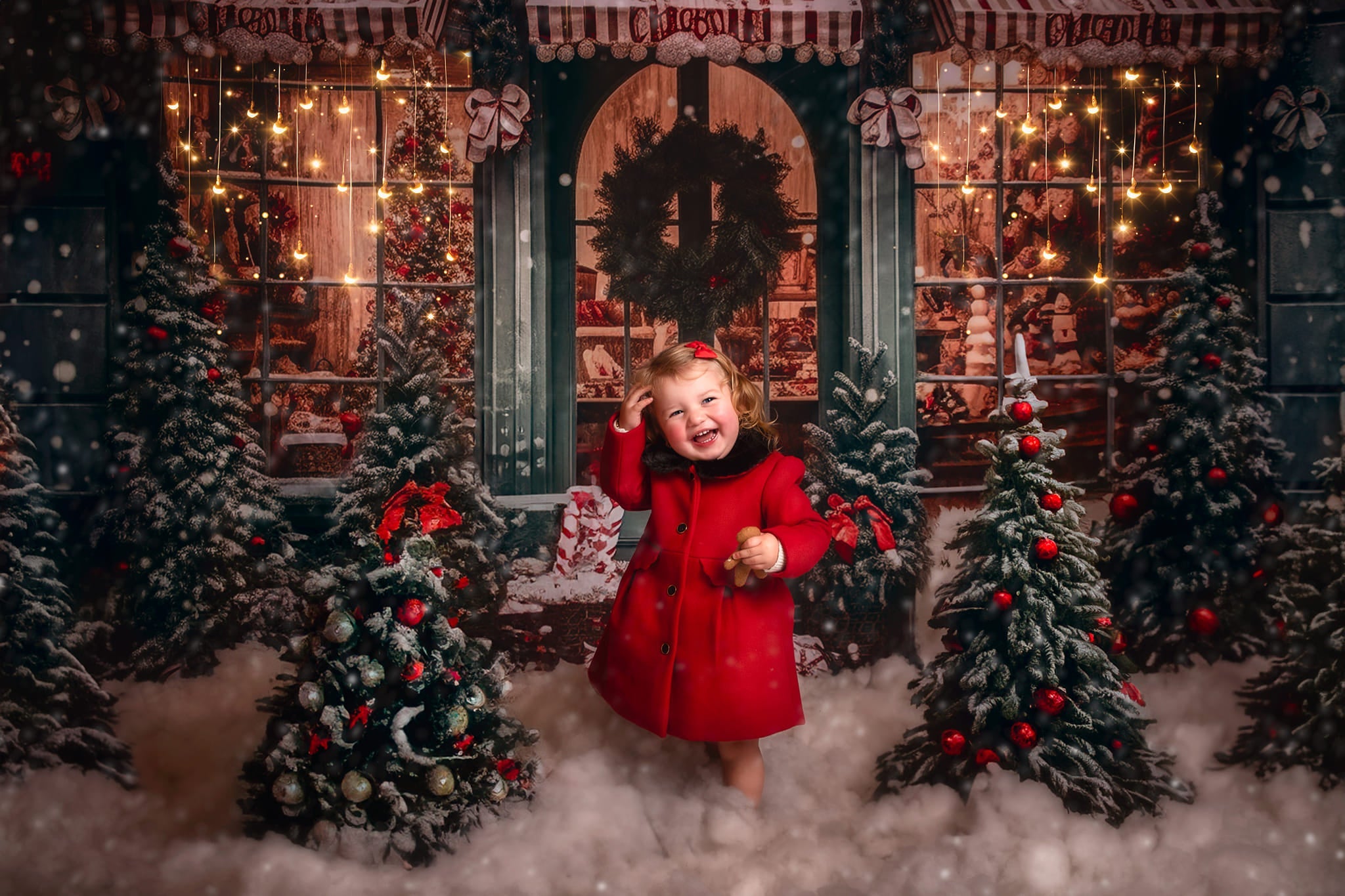 Offres Éclair Kate Sapin de Noël Boutique Neige Toile de fond en Laine pour la photographie - Kate Backdrop FR