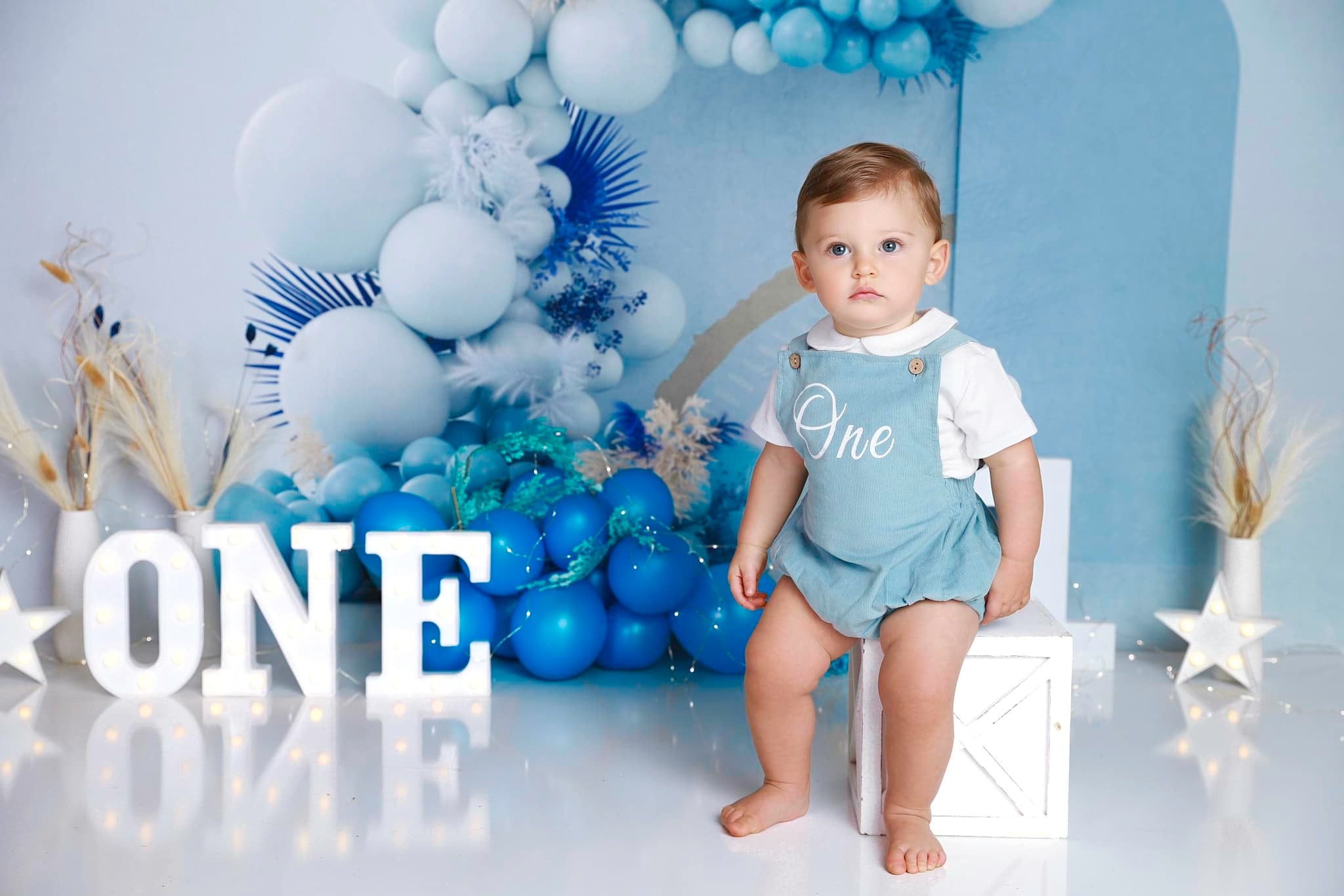 Kate Ballons Boho Bleu Enfant Toile de fond conçue par Uta Mueller Photographie