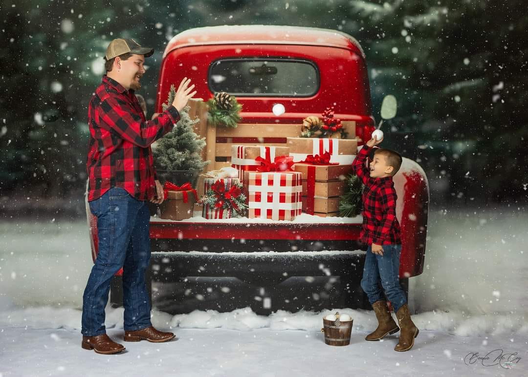 Kate Noël Extérieur Voiture rouge Cadeaux Toile de fond pour la photographie - Kate Backdrop FR