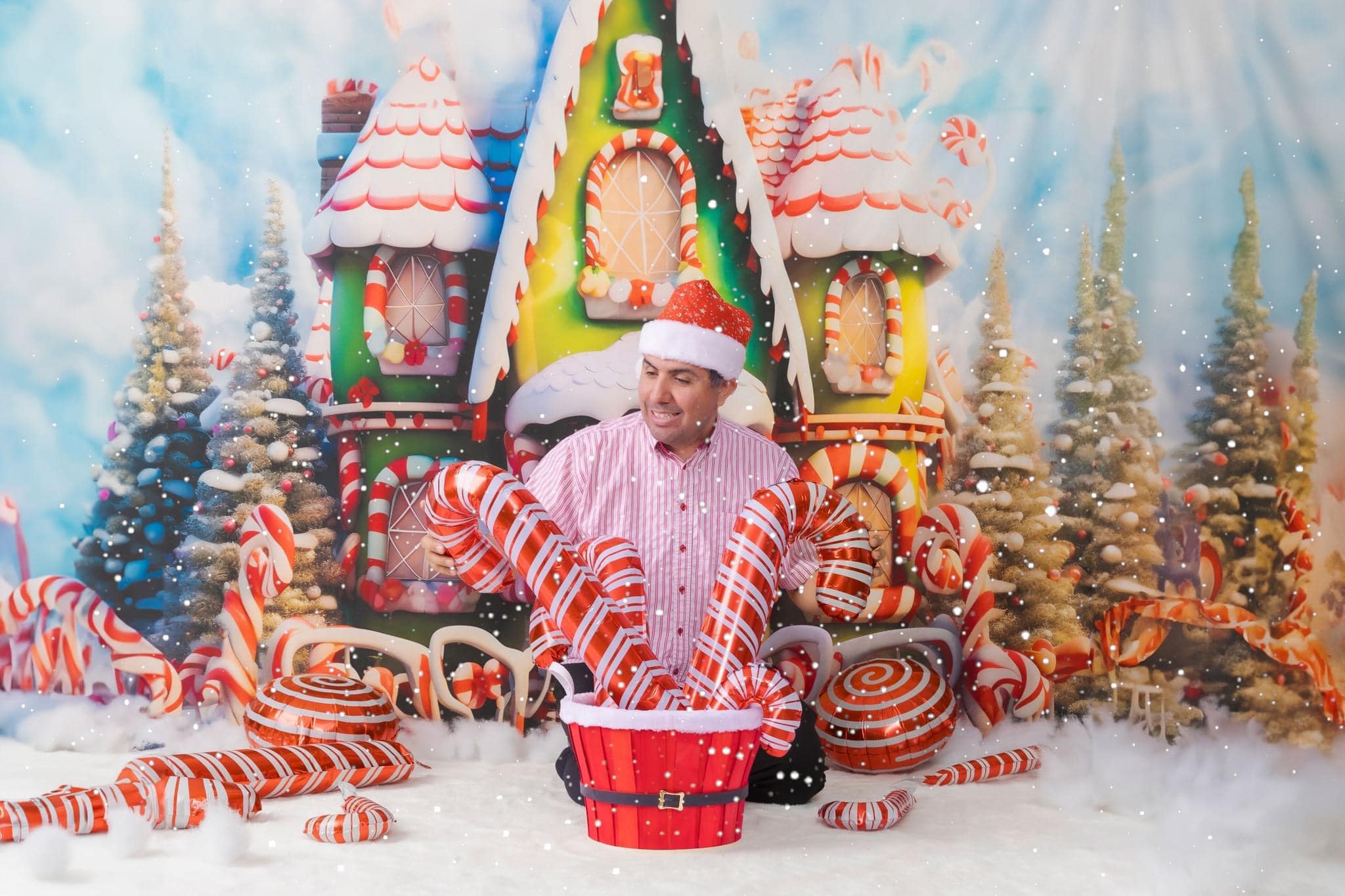 Kate Bonbons Maison Enfant Hiver Toile de fond pour la photographie - Kate Backdrop FR