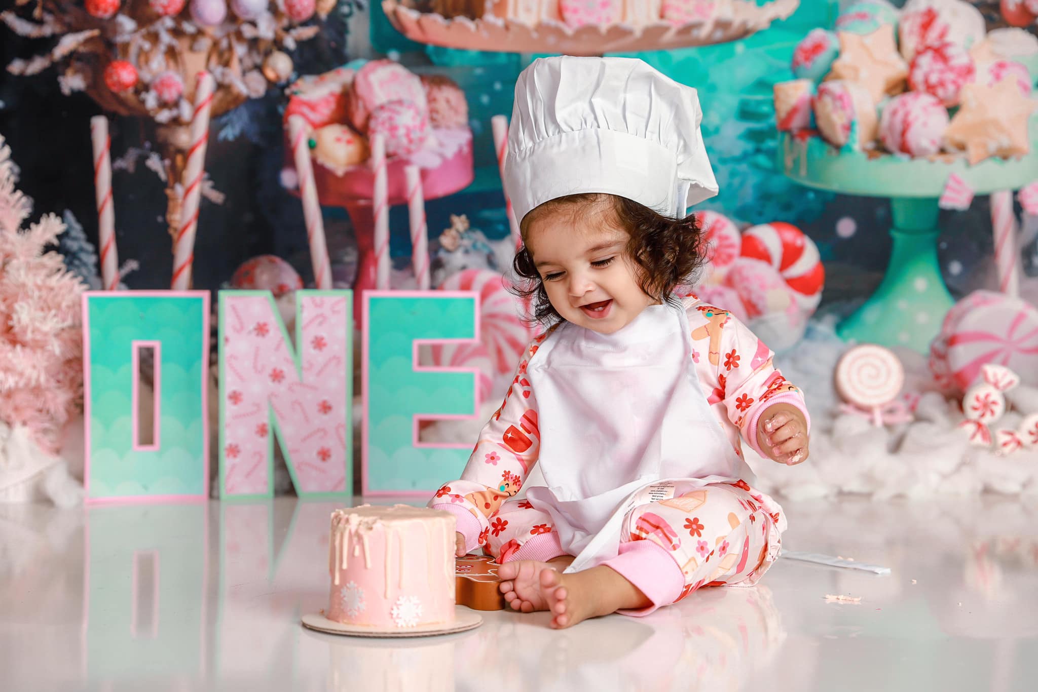 Kate Hiver Bonbons Gâteau Neige Toile de fond conçu par Emetselch - Kate Backdrop FR