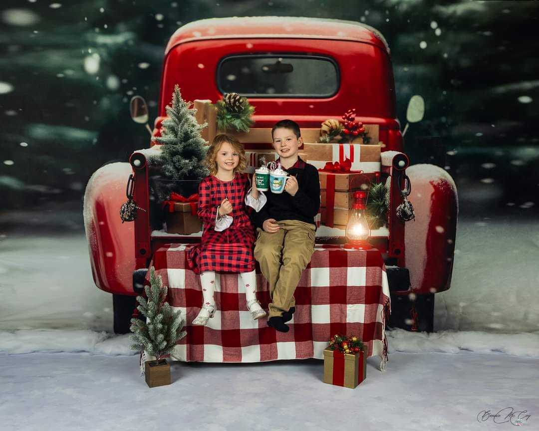 Kate Noël Extérieur Voiture rouge Cadeaux Toile de fond pour la photographie - Kate Backdrop FR