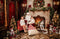 Kate Noël Victorien Mur Rouge Cheminée Ensemble de chambre (8pix8pi&10pix8pi&8pix10pi) - Kate Backdrop FR