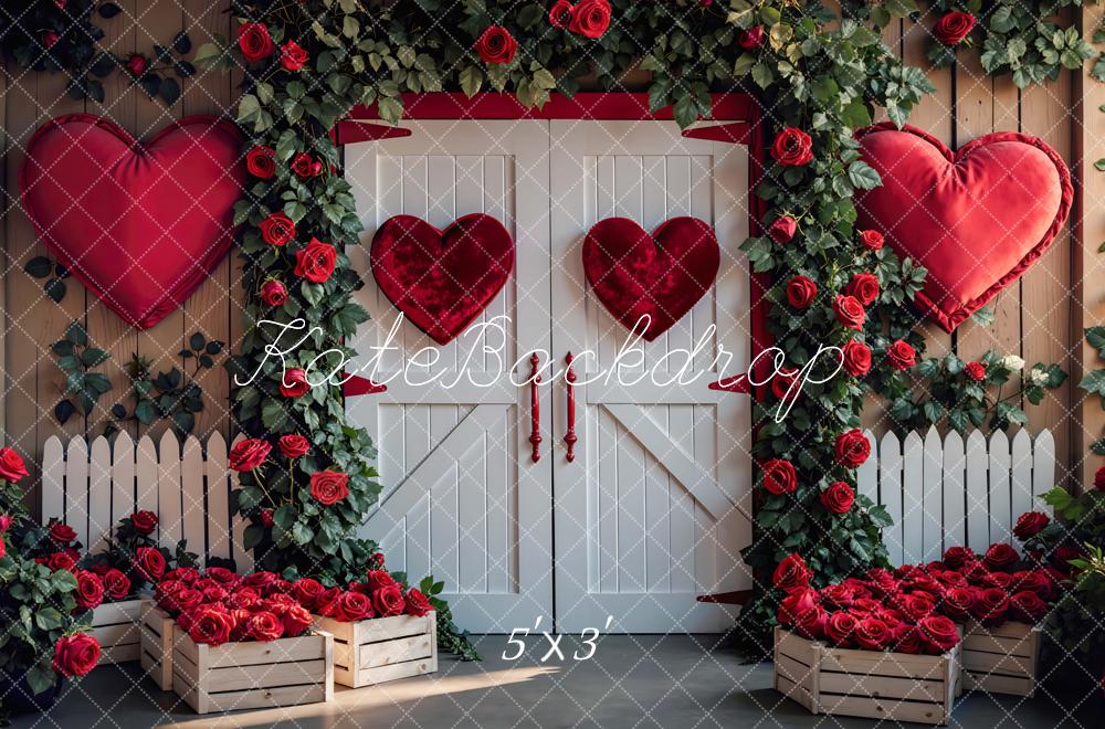 Kate Saint Valentin Porte Cœurs Roses Toile de fond conçue par Mini MakeBelieve