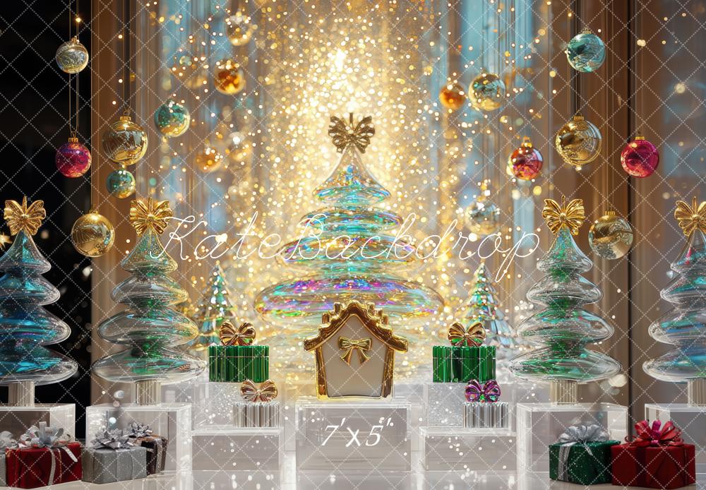 Kate Sapins de Noël Lumière Décorations Toile de fond conçue par Mini MakeBelieve - Kate Backdrop FR