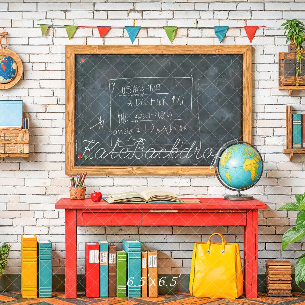 Kate Scolaire Tableau Noir Globe Livres Toile de fond conçue par Emetselch - Kate Backdrop FR