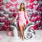 Kate Saint Valentin Rose & Argent Ballons Coeur Toile de fond conçue par Emetselch - Kate Backdrop FR