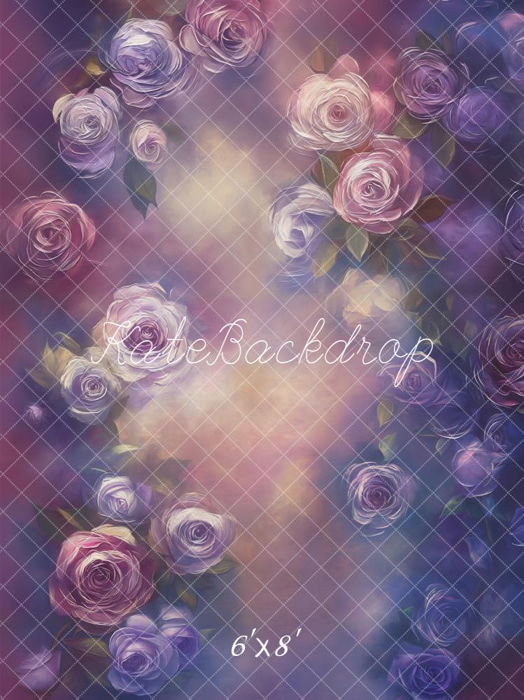 Kate Fleurs Roses Violet Portrait Toile de fond conçue par Emetselch - Kate Backdrop FR