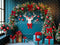 Kate Sapin de Noël Arche Cadeaux Bleu Toile de fond conçue par Mini MakeBelieve