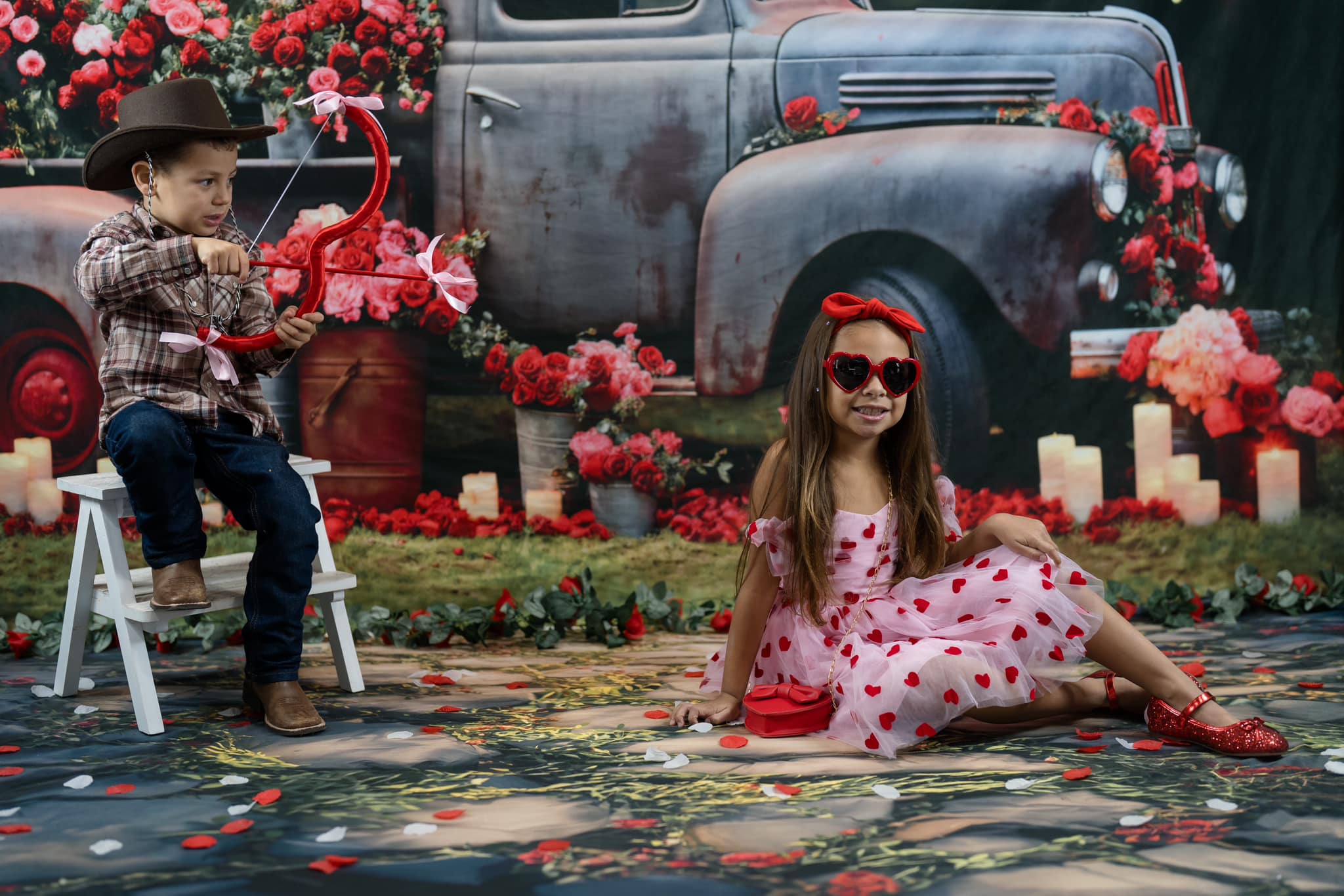 Kate Saint Valentin Camion complet de Roses Toile de fond pour la photographie