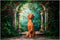 Kate Printemps Forêt Verdure Arche de fleurs Toile de fond+Herbe verte Pierre Sol Toile de fond - Kate Backdrop FR