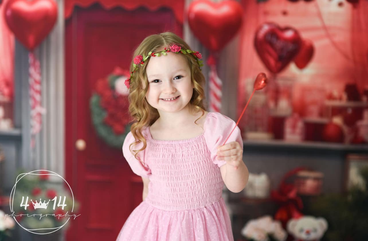Kate Saint Valentin Rouge Magasin Toile de fond conçue par Chain Photographie - Kate Backdrop FR