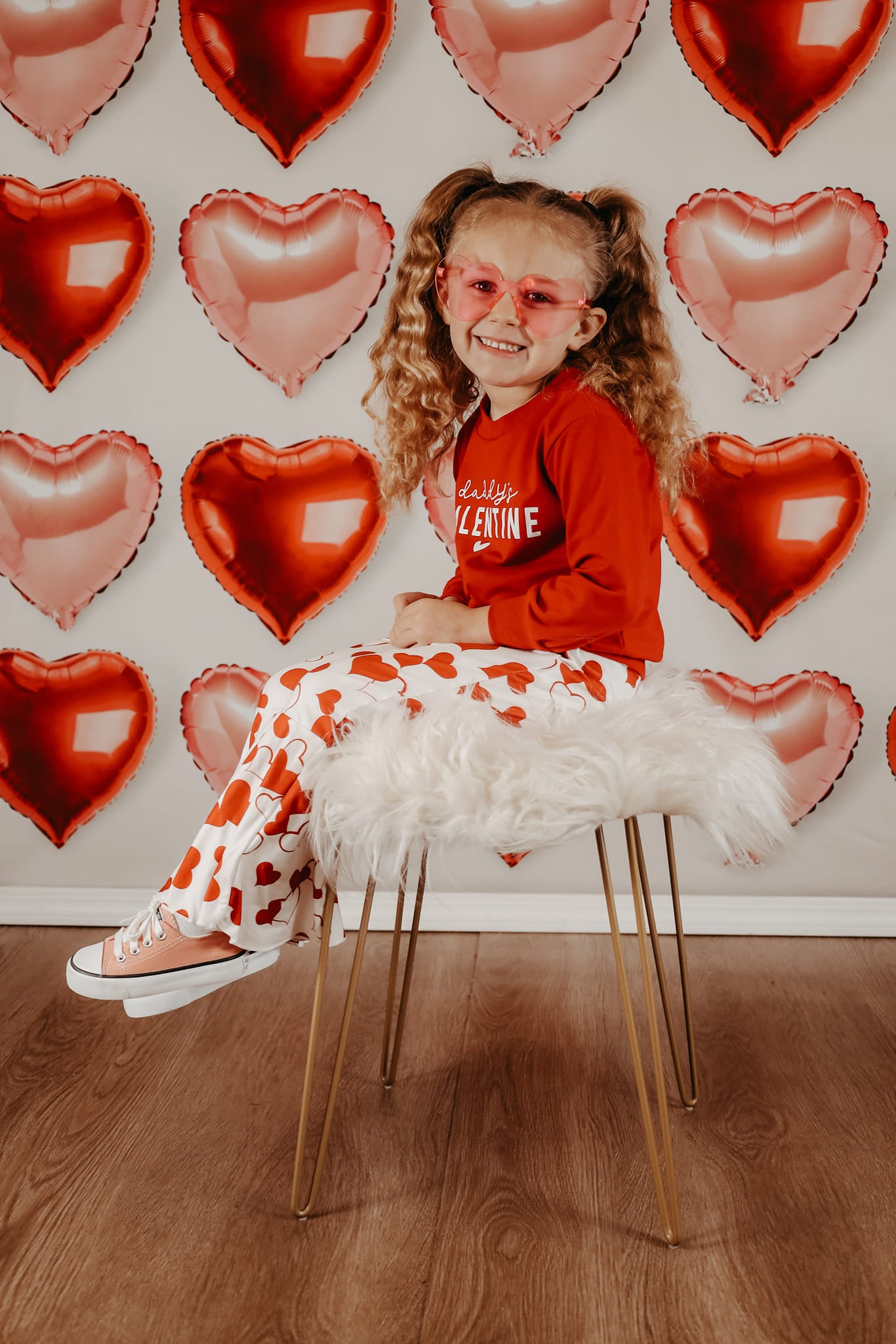 Kate Coeur Saint-Valentin Rouge Rose Toile de fond conçu par Melissa McCraw-Hummer - Kate Backdrop FR