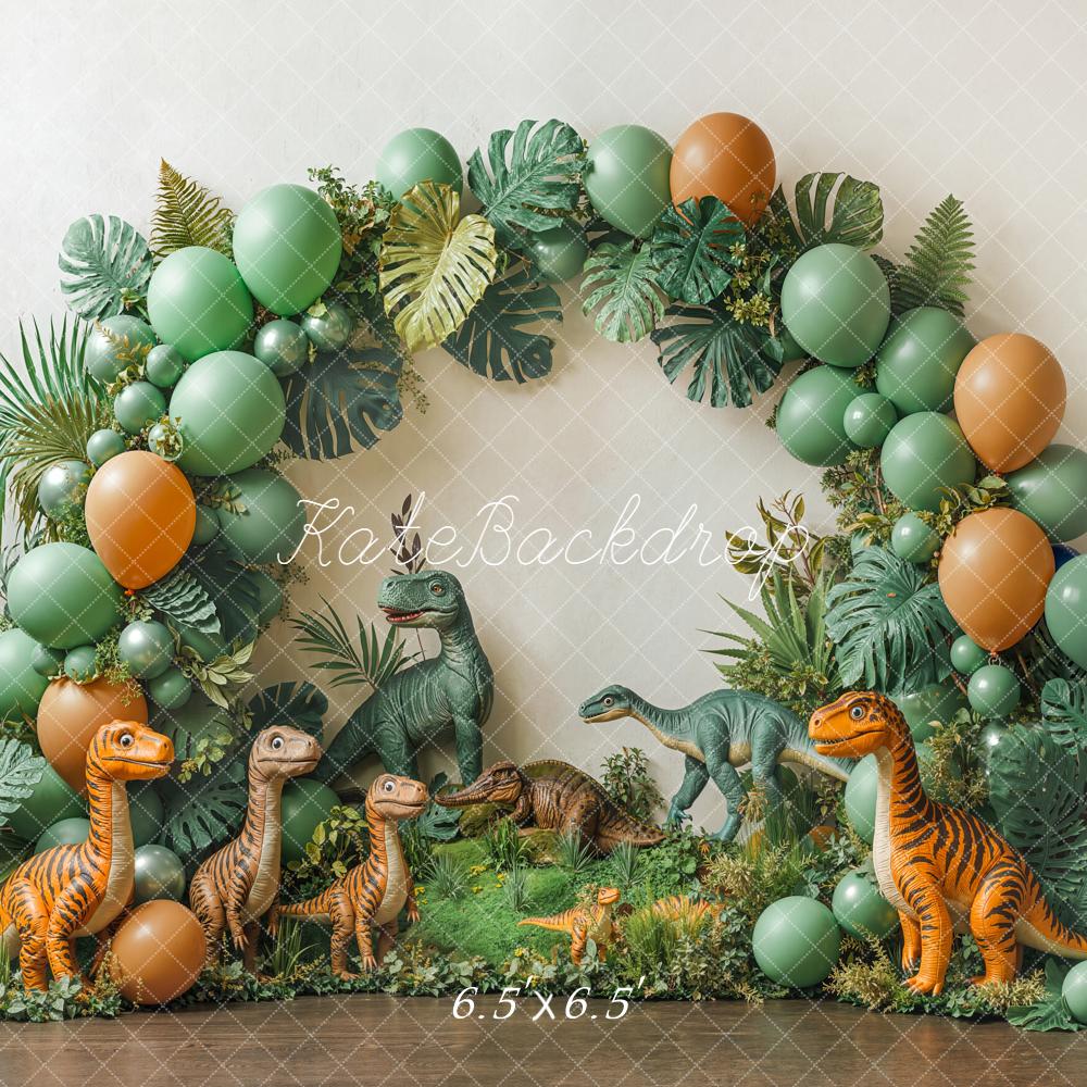 Kate Dinosaure Arc Ballons Feuillage Toile de fond conçue par Emetselch - Kate Backdrop FR