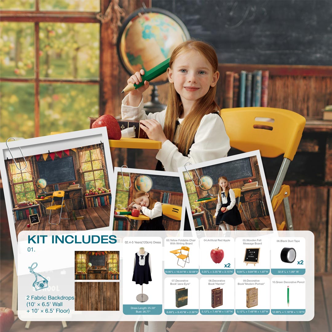 Kate Scolaire Tableau noir Fenêtre Globe Kit Photo