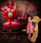 Kate Saint Valentin Voiture rouge Ballons Toile de fond conçue par Emetselch - Kate Backdrop FR