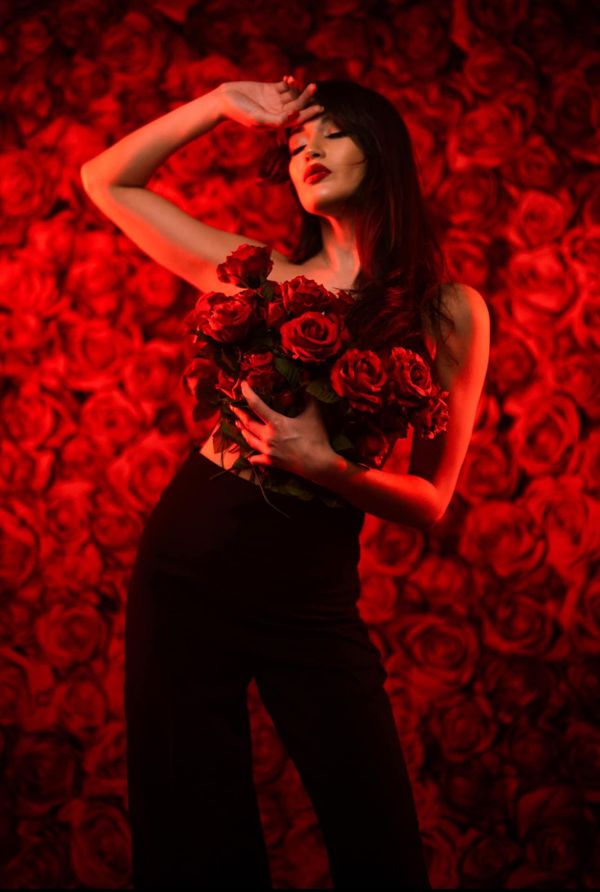 Kate Fleurs Saint-Valentin Roses rouges Toile de fond pour la photographie - Kate Backdrop FR