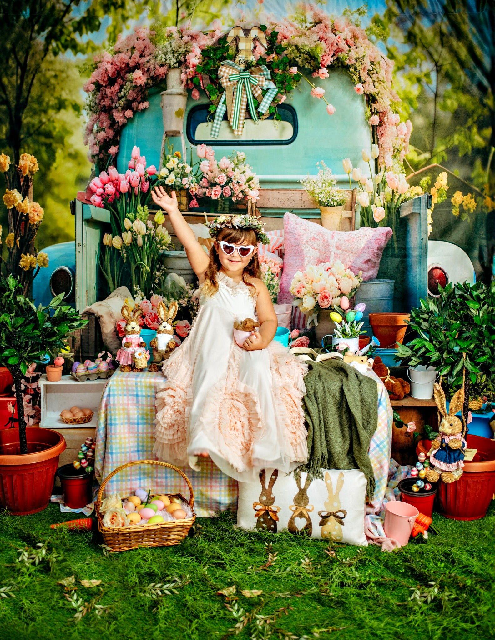 Kate Fleurs Printemps Camion Toile de fond conçue par Emetselch - Kate Backdrop FR