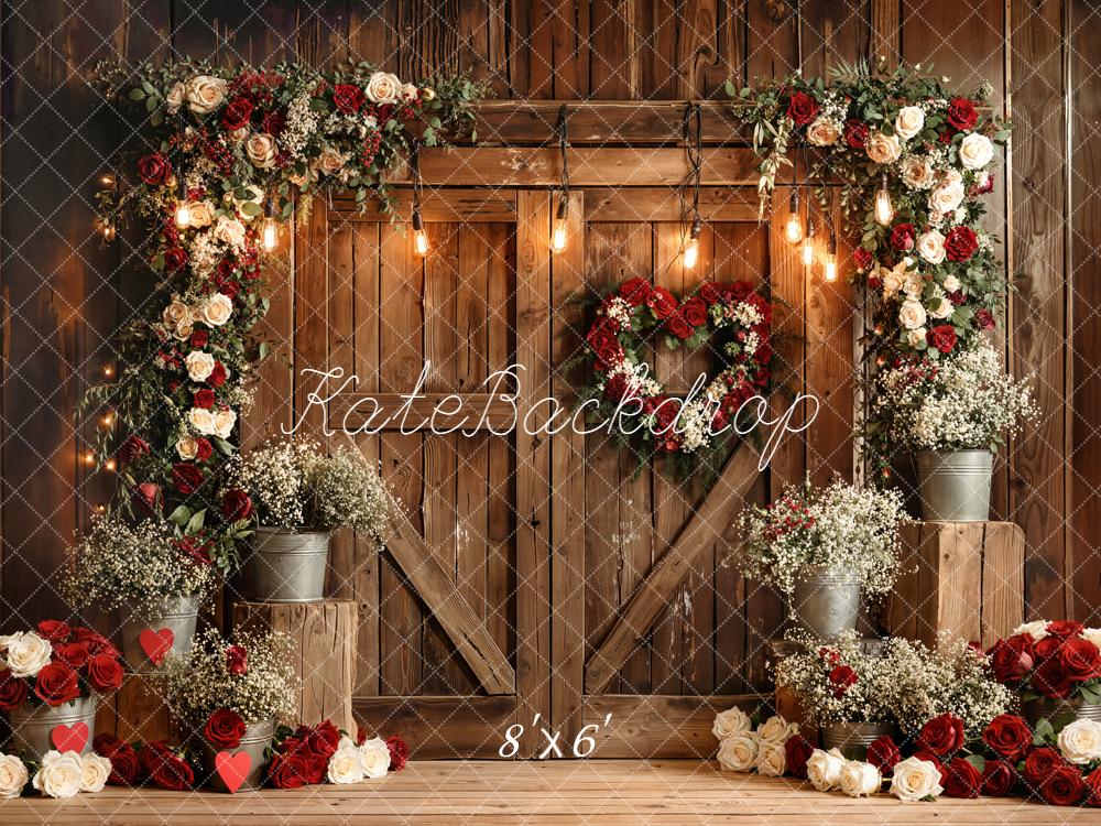 Kate Saint Valentin Fleurs Porte Bois Toile de fond conçue par Emetselch