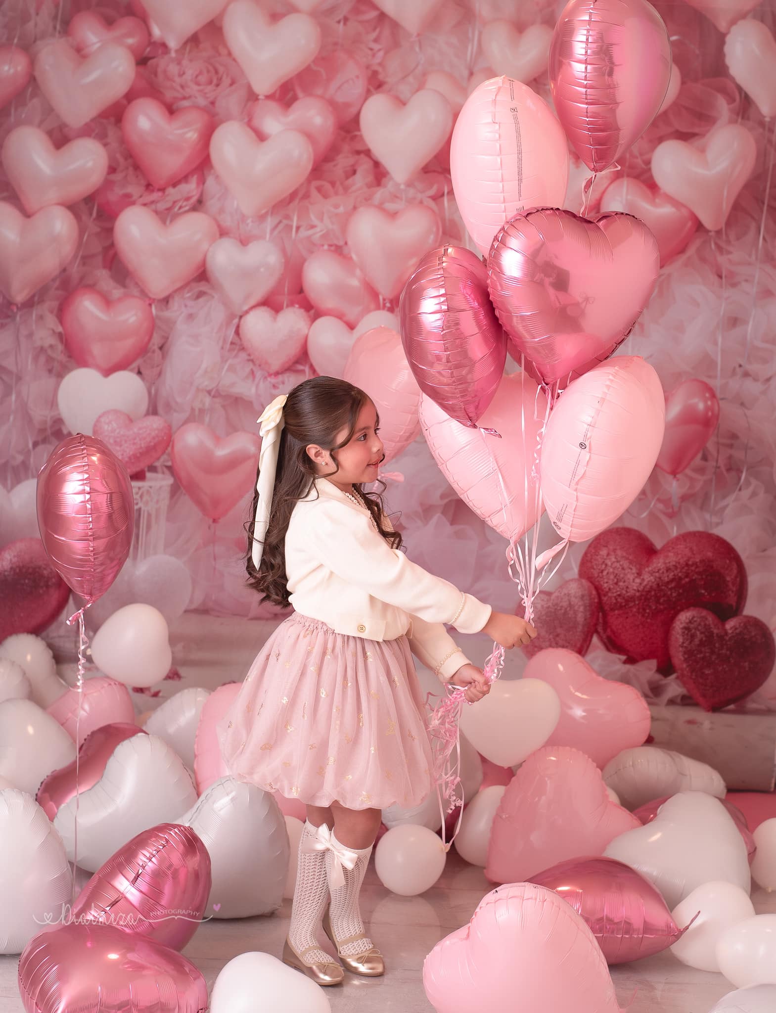 Kate Saint Valentin Rose Ballons Coeur Romantique Toile de fond conçue par Emetselch - Kate Backdrop FR